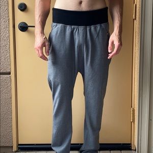 Les Hommes  mens grey wool dropped crotch pants